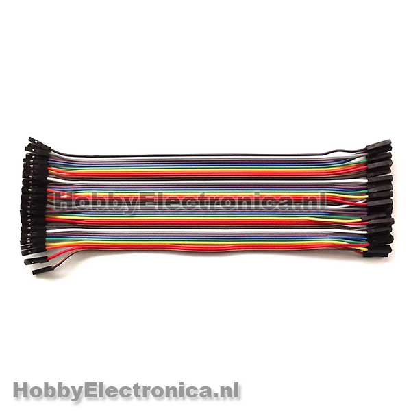 Dupont female/female breadboard jumper kabels 20cm. - HobbyElectronica