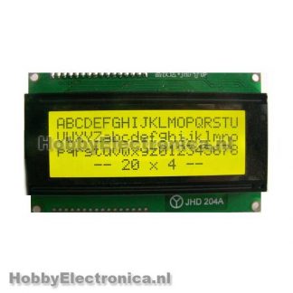 HD44780 20x4 LCD geel