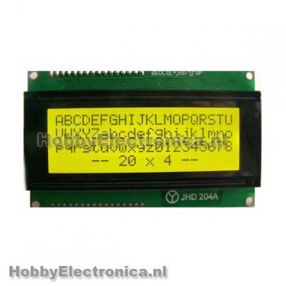 HD44780 20x4 LCD geel
