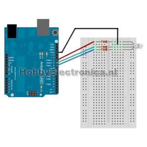 5mm LED RGB Common cathode schema