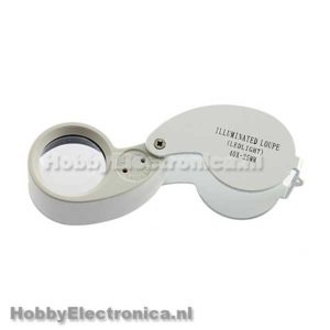 Vergrootglas 40x25mm met LED