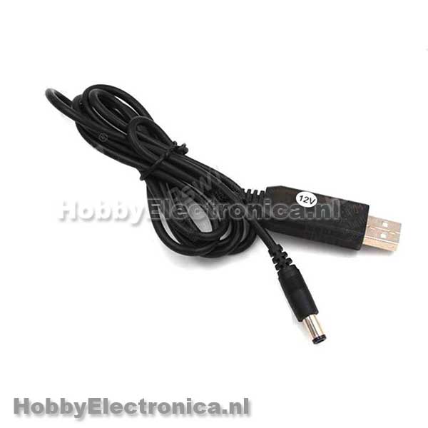 USB naar 2.1mm DC Booster Kabel - 12V