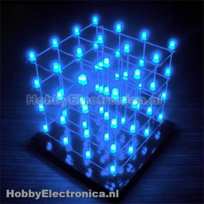 3D led kubus blauw