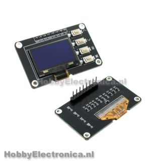 0,96 OLED blauw I2C display 128 64 SSD1315 met 4 knoppen