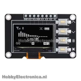 0,96 OLED wit I2C display 128 64 SSD1315 met 4 knoppen