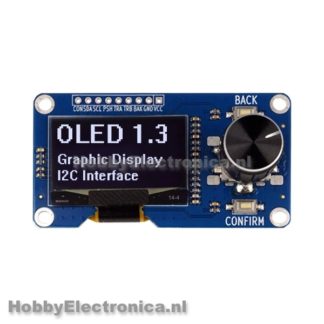 1,3 OLED-scherm wit met encodermodule I2C