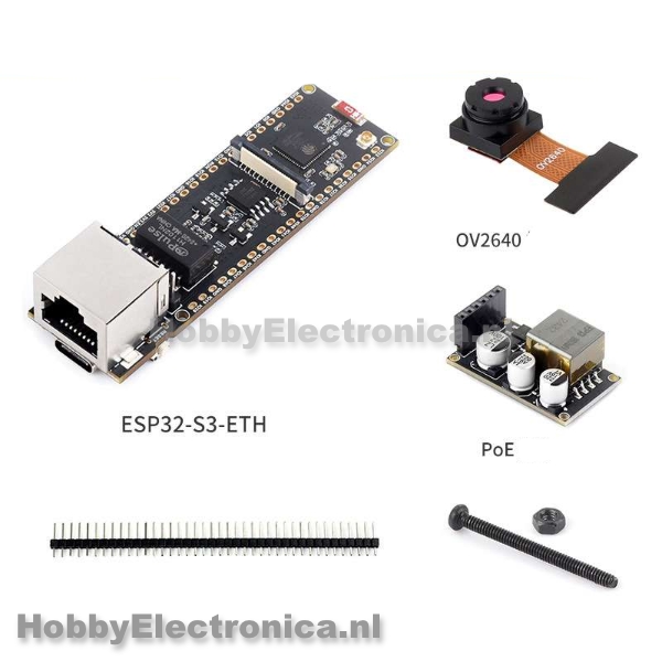 ESP32-S3 Ethernet PoE module met OV2640 camera